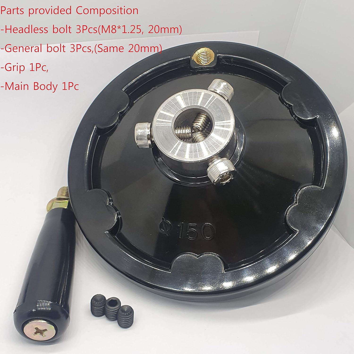 Korean OD 6" Ultimate Handwheel for Any Machine Fits 3/4"-19.10Mm Shaft or Smaller Ideal for Table Saw Band Saw Milling Lathe Drill Press Tailstock Liquid Filling Equipment Crank Revolving Handle image number 6