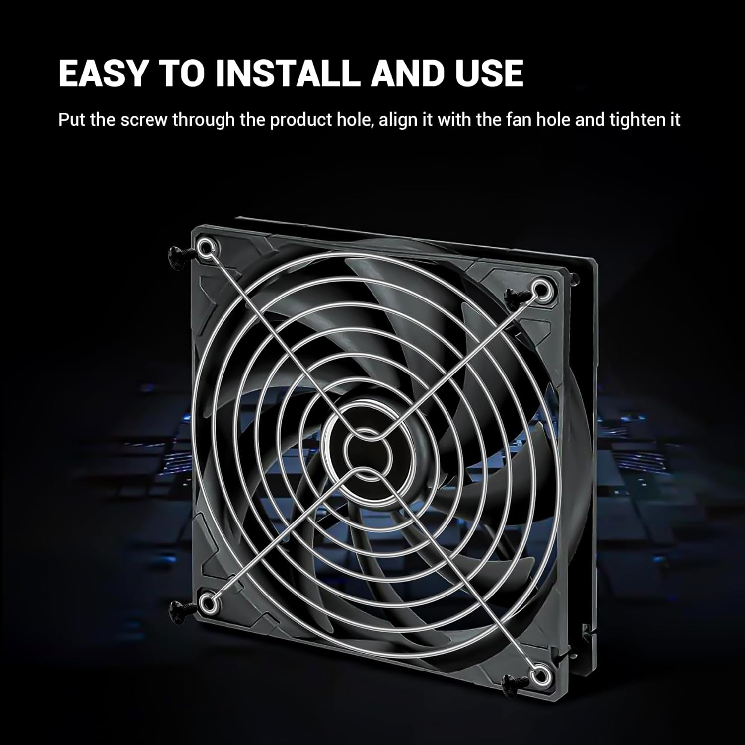 Fan Finger Grill 140Mm PC Fan Grill Guard, 2 Pack CPU Case Metal Grills Protector Guard with Screw for 140X140Mm F-An Protective Cover DIY, PC Computer Case Fans, Exhaust Fans image number 4