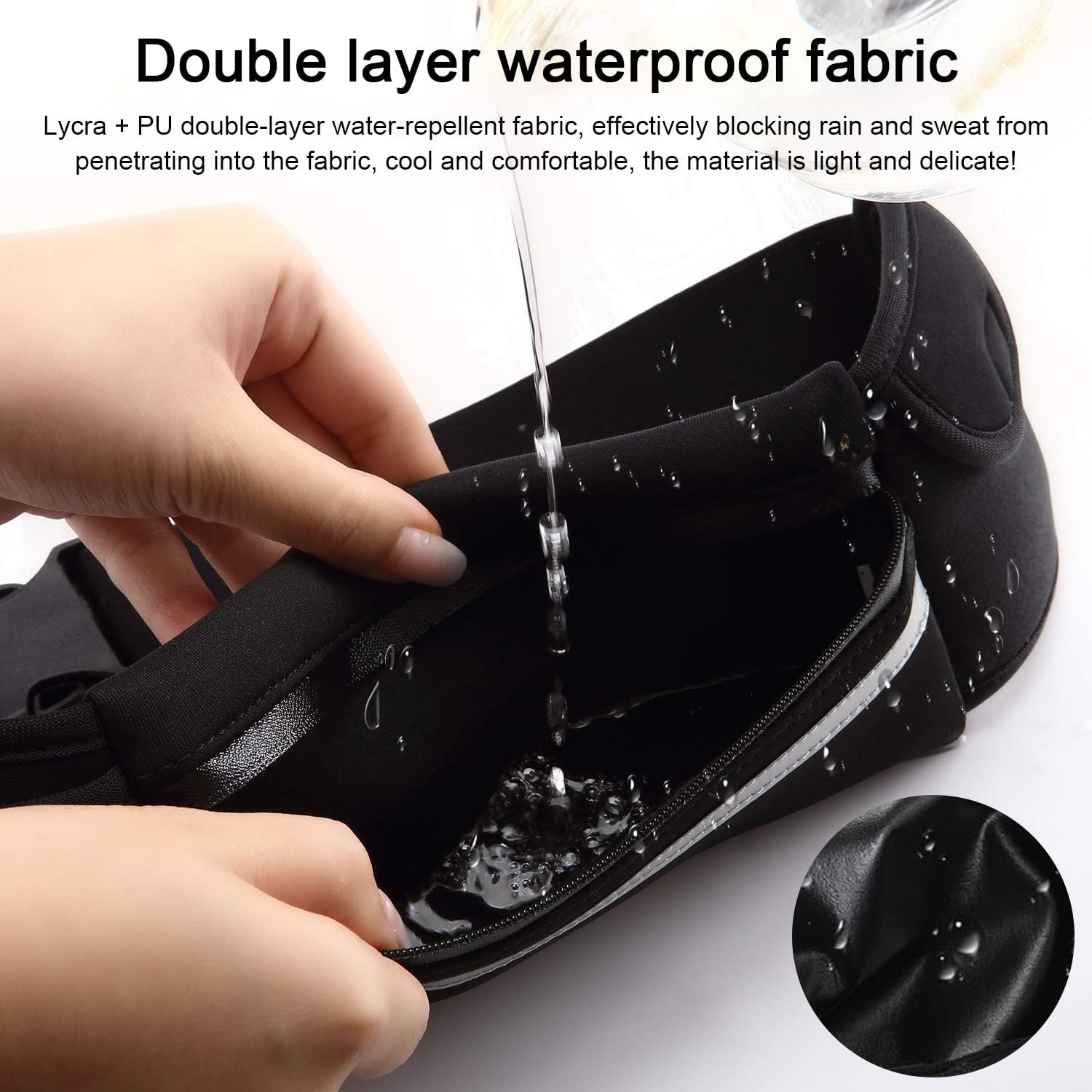 Slim Running Belt, Waist Packs Runner, Fanny Pack for Women Men, Reflective Runner Pouch Belt, Running Phone Belt with Waterproof, Adjustable Waistband, Workout Fanny Pack for Running, Hiking, Cycling image number 5