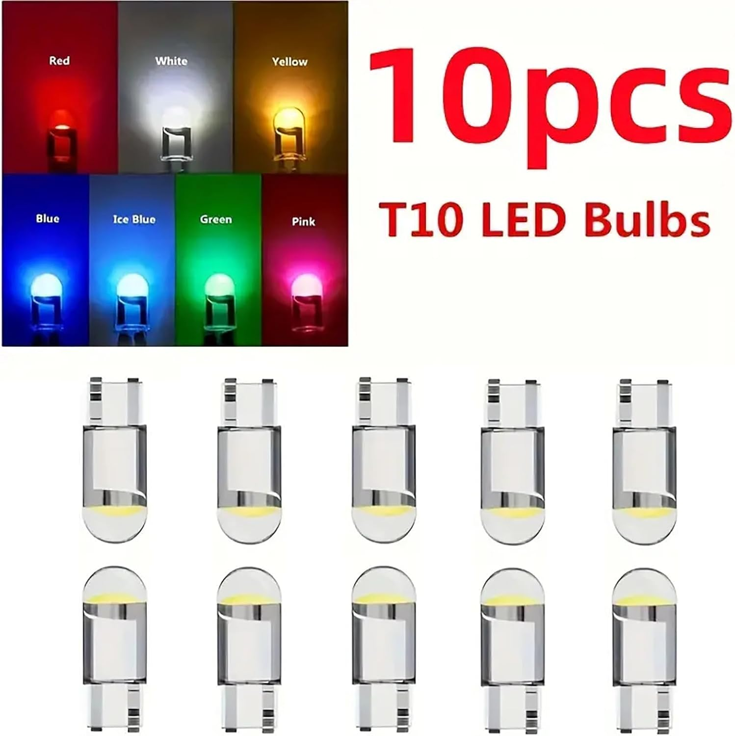 MAEZOE 10-Pack 194 LED Bulbs White, T10 Interior Led Lights Bulb for Cars, 168 2825 T10 W5W 6000K 3030 Bright Chips LED Replacement Bulb for License Plate Lights, Dome Map Light, Courtesy Light Bulbs image number 3