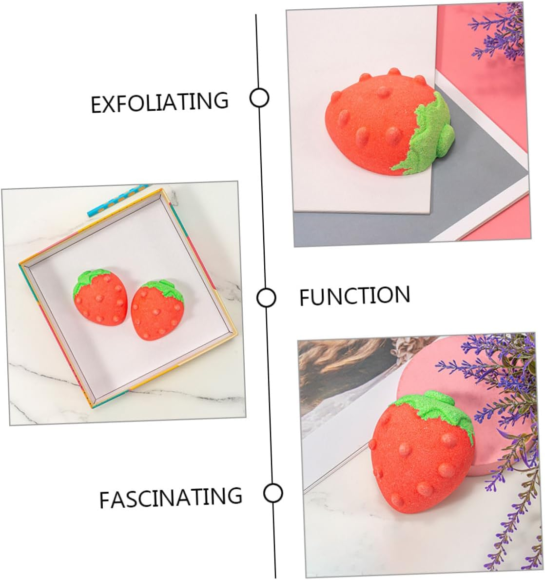 SEWOART 4Pcs Cute Aroma Bath Salt Bomb Multi-Function Bath Bomb for Boys and Girls Women image number 2