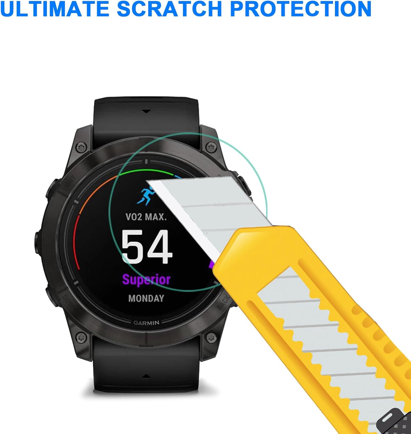 HEYUS [3 Pack] for Garmin Epix Pro (Gen 2) 51Mm Screen Protector, 9H Hardness Scratch Resistant Tempered Glass Protective Film Cover for Garmin Garmin Epix Pro 51Mm