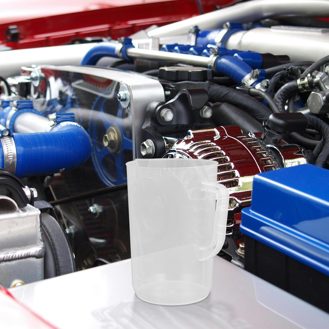 Mobestech Oil Measuring Cup Big 3 Liter Measuring Jug Chemical Small Measuring Jug Jugs Formula Dispenser Liquids Adjustable Pouring Electric Coffee 2Lt Container Engine Syrup Pool Plastic image number 6