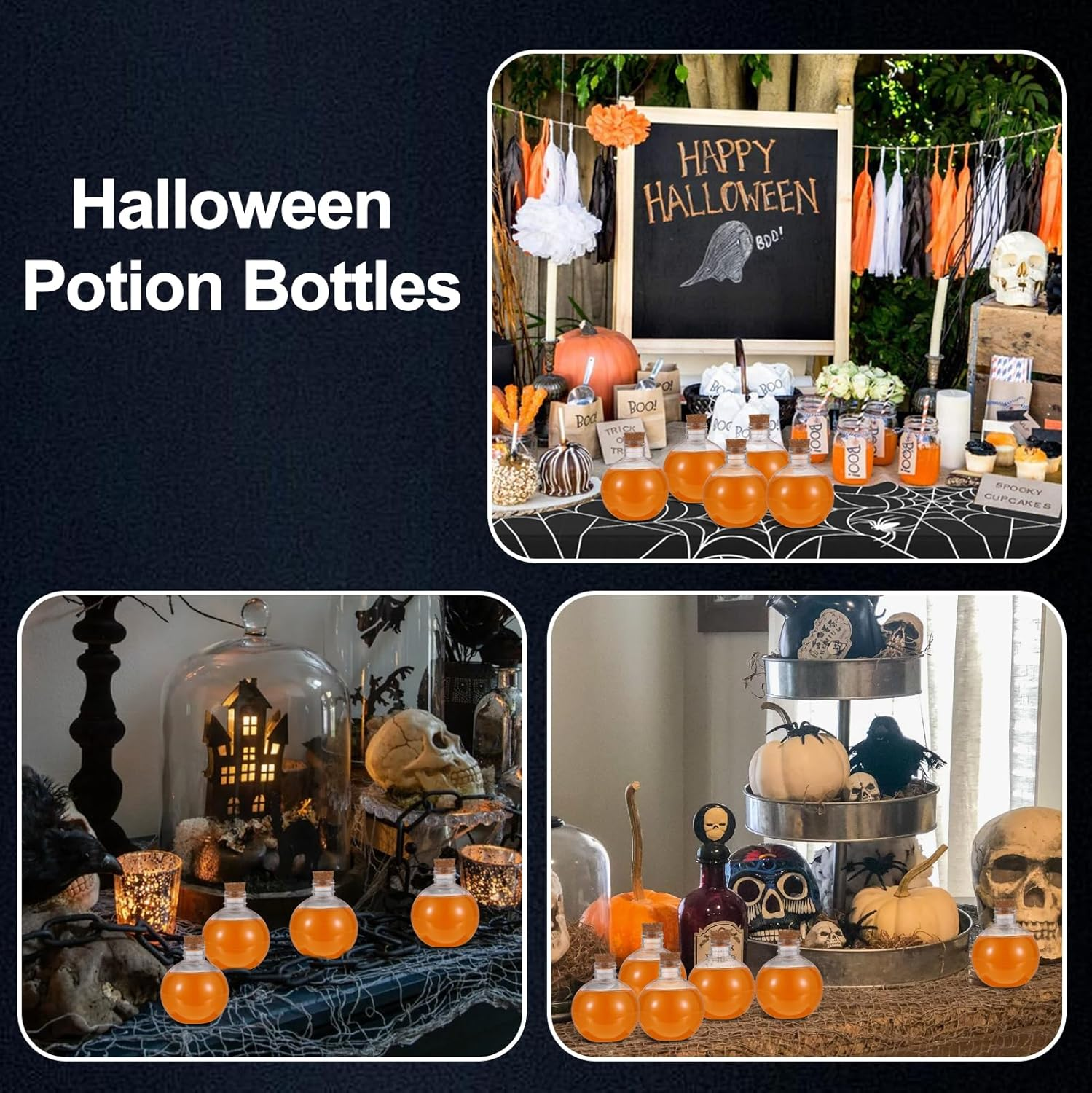 Ownmy 30PCS 5 Oz Plastic Potion Bottles with Corks, Small Empty Bottles for Drinks Wedding Party Favors, Halloween Potion Cork Jars Spell Jars for Witchcraft, Clear Sand Art Bottle for DIY Gift Crafts image number 5