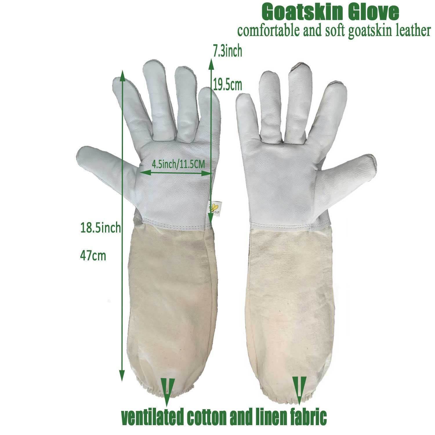 ANDES Jacket with Sheepskin Gloves & Ventilated Veil Protect Hood &Protection Professional Beekeeper Suit Outfit Total Apply to Men and Women Professional and Beginner (XL) image number 2