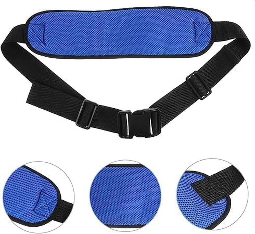 Wheelchair Seat Belt Adjustable Wheelchair Safety Harness for Patient Caring, Cushion Harness Straps with Easy Release Buckle (Blue, 1 Pc)