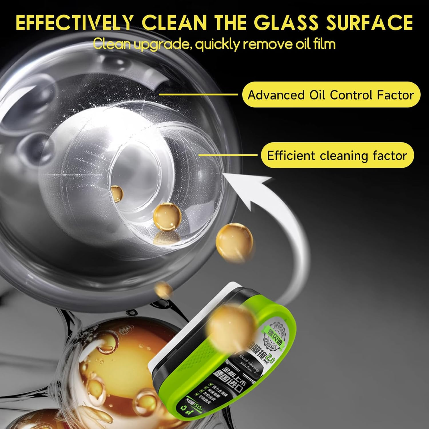 Pearyaest 2025 Upgraded Automotive Oil Film Cleaning Brush,2P Reusable Oil Film Cleaning Brush, Efficiency Car Windscreen Cleaner with Brush,Clear Vision Glass Cleaner (Green) image number 2