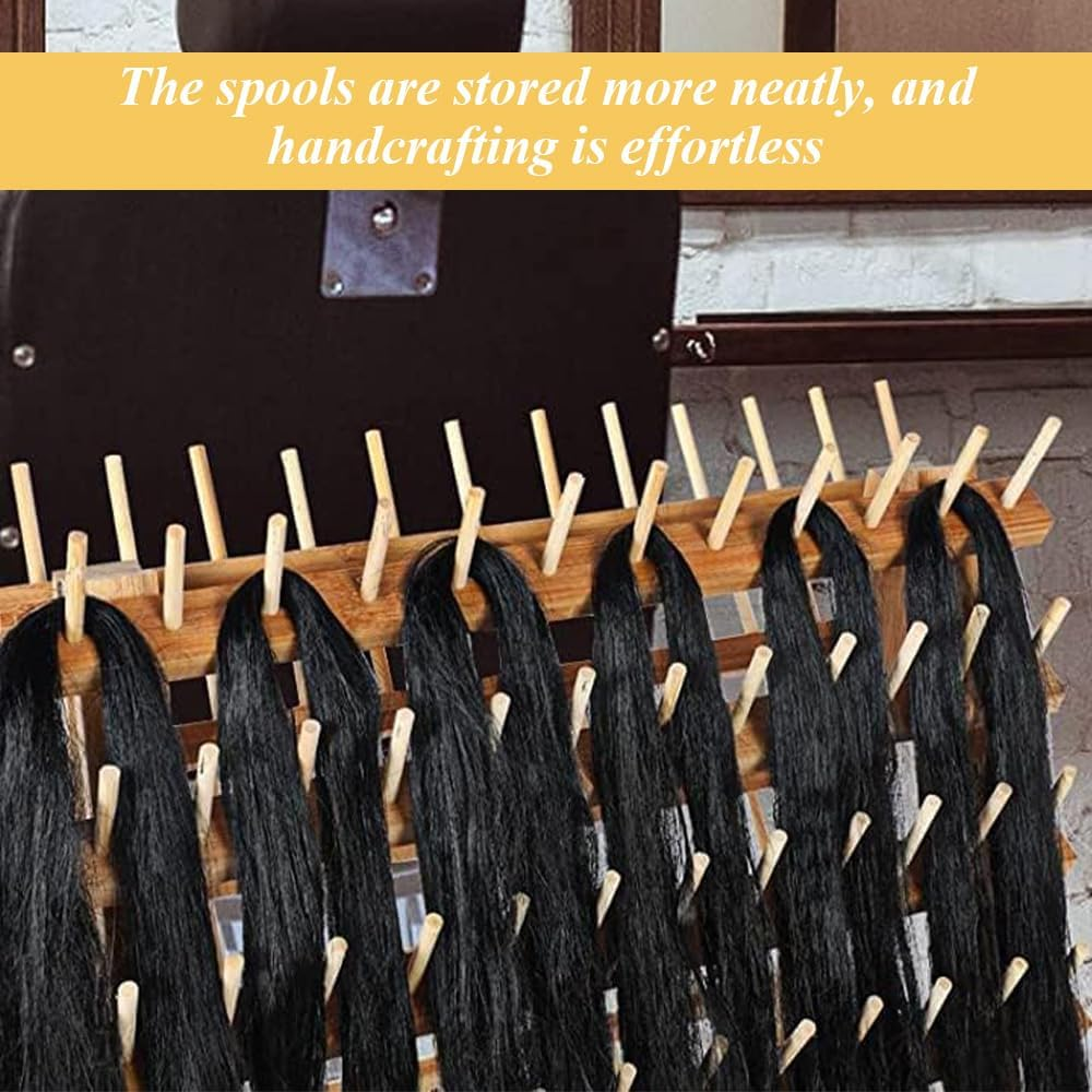 Braided Hair Rack,Wooden Braid Hair Stand,Made of Pine Wood and Plywood,Hair Separator,Salon Hair Extensions Display Rack for Braiders,Easy to Assembly image number 1