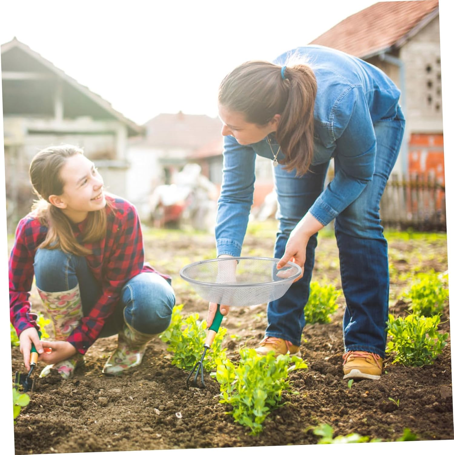 CAXUSD Fine Mesh Soil Sifter for Garden Tool Multipurpose Strainer for Women Gardening Gloves Bucket Compatible image number 4