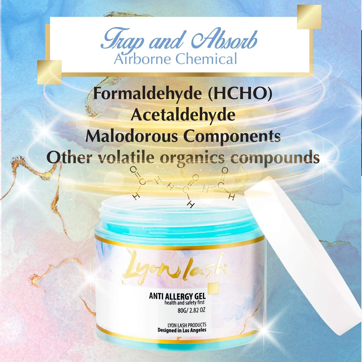 Lyon Lash anti Allergy Gel Air Refresher | Absorb Fume & Odor from Lash Adhesive | Less Stinging and Headache after Use | Suitable for Classic & Volume Lashing | Eyelash Extension Supplies & Tools image number 5