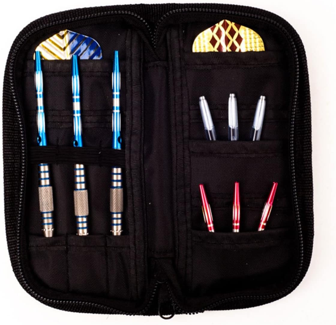 MUSISALY Entertainment Darts Wallet Multi-Grid Darts Case Zippered Pouch Black Portable Storage Organizer Travel Use image number 2