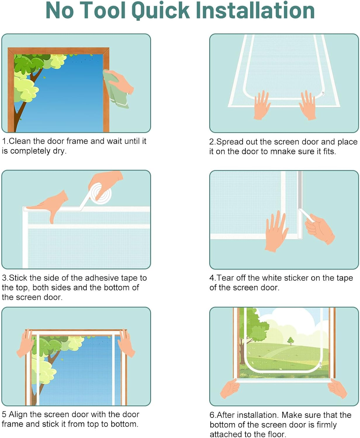 Earrck Cat Screen Door, Reinforced Mesh Screen Door for Introducing New Cats, Keep Pets Indoor & Allow Fresh Air Flow, Scratch Proof, Double-Sided Zipper (Fits Door Size : 120Cm X 240Cm) image number 6