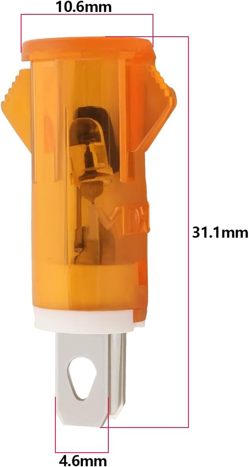 SING F LTD 12PCS Car Warning Lights Lamp 12V MDX-11A 10.6X31.1X4.6Mm Mounting Hole Diameter 10Mm LED Indicator Signal Lamp Red/Green/Orange
