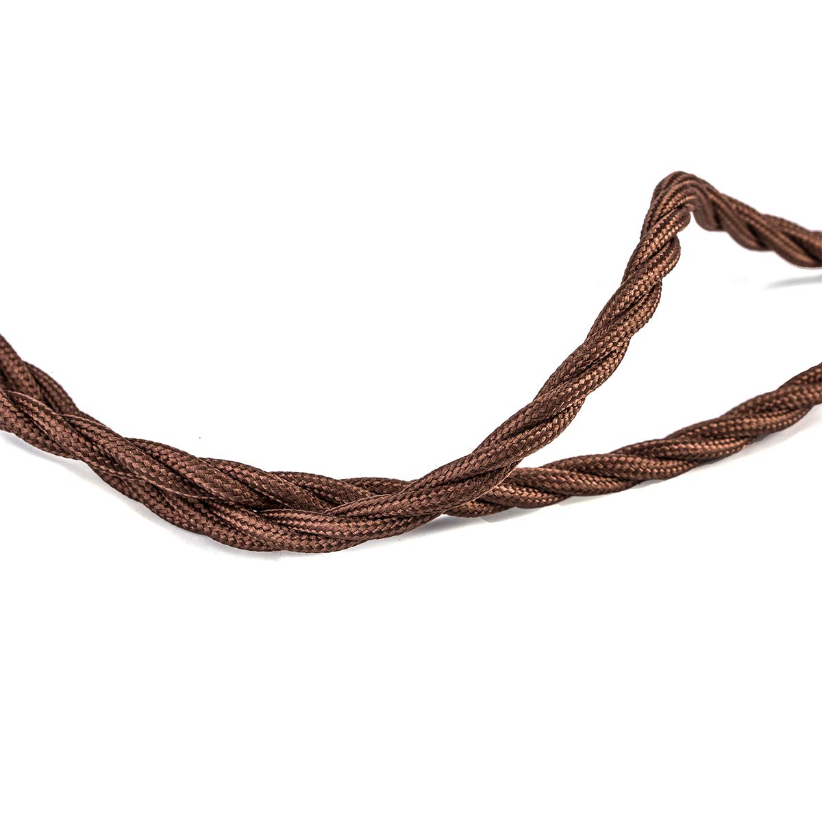 10 Meters 3 Core Brown Braided Electrical Cable Licperron Vintage Antique Cloth Covered Fabric Twisted Electrical Wire for DIY Industrial Pendant Light, VDE Certification image number 2