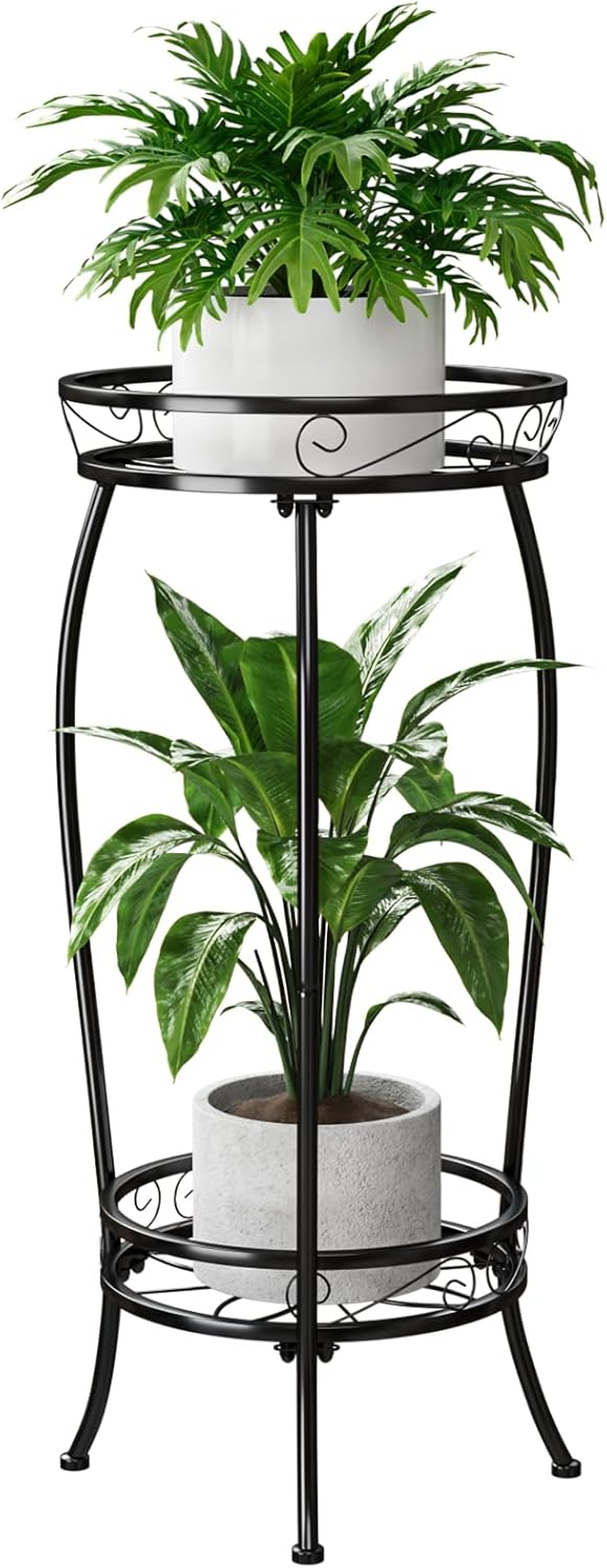 Bamworld 2 Tier Metal Plant Stand Indoor Outdoor, 27 Inch Tall Flower Pot Stands for Multiple Plants, Corner Heavy Duty Plant Shelf for Patio Garden Balcony Living Room Bedroom image number 4