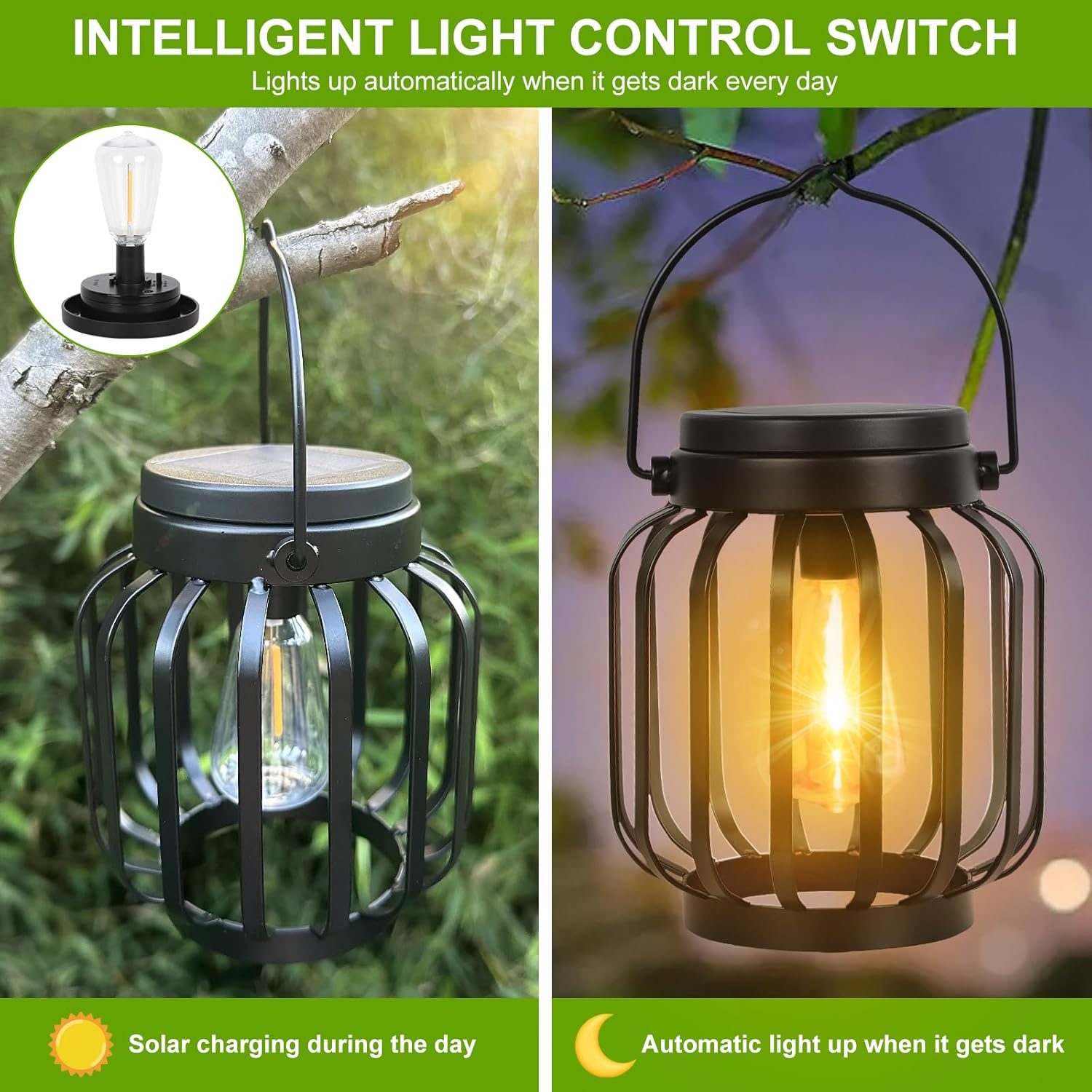 Replacement Solar Light Parts for Lantern: 2.83 Inch Waterproof Solar Replacement Top Lights Fit for 2.36 In, 2.42 In, 2.5 In, 2.76 In, 2.83 in Old Lantern Port - Vintage Light Bulbs for Original Lamp image number 2