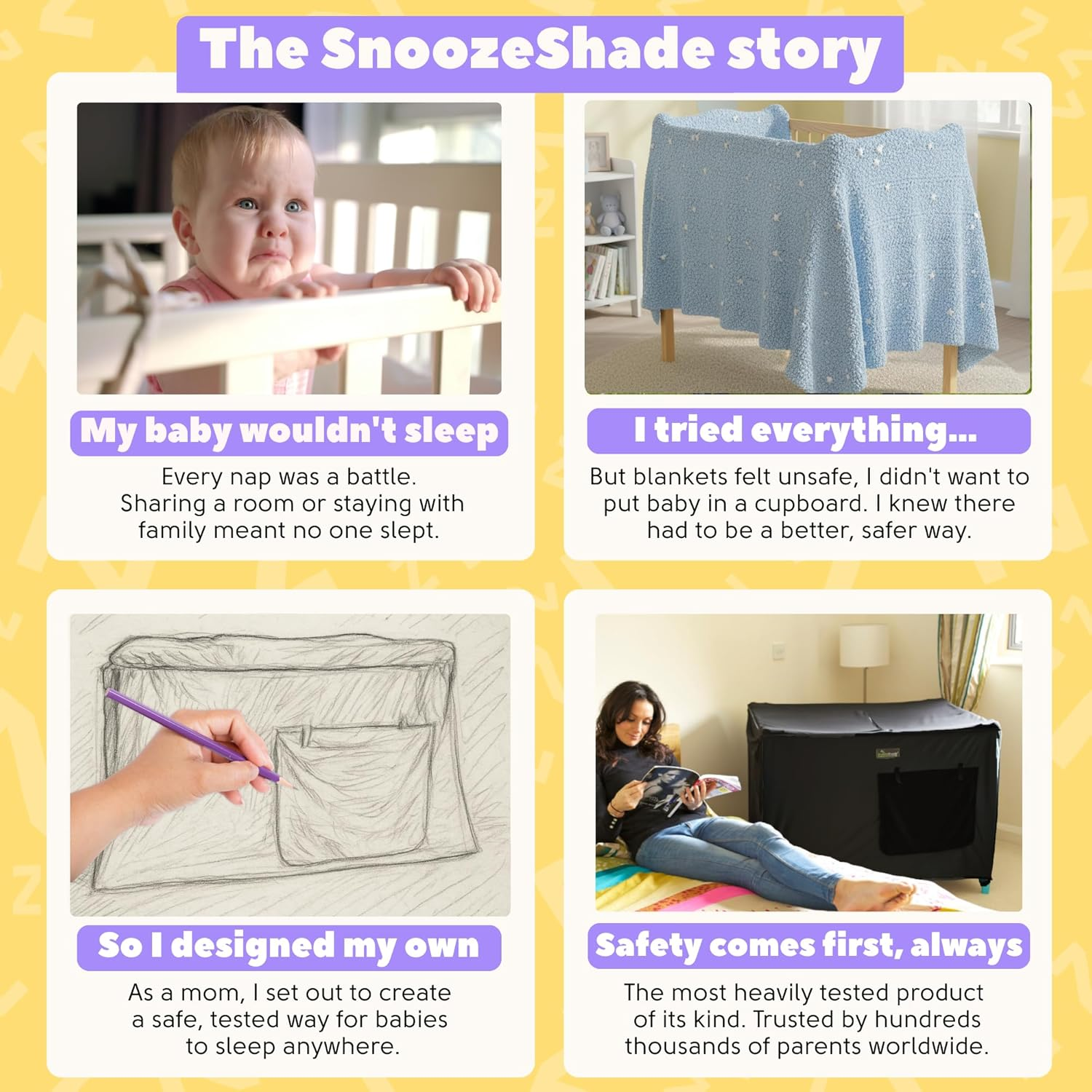 Snoozeshade Travel Cot Blackout Cover & Sleep Canopy, Breathable Mesh Sleep Shade for Travel Cots, Blocks 94% of Light, Protects against Insects & Light Wind, INPAA Approved