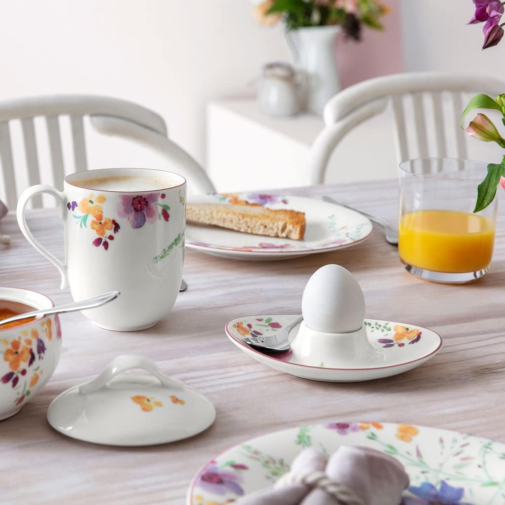 Villeroy & Boch Mariefleur Basic Egg Cup, Premium Porcelain, White/Multicoloured image number 2