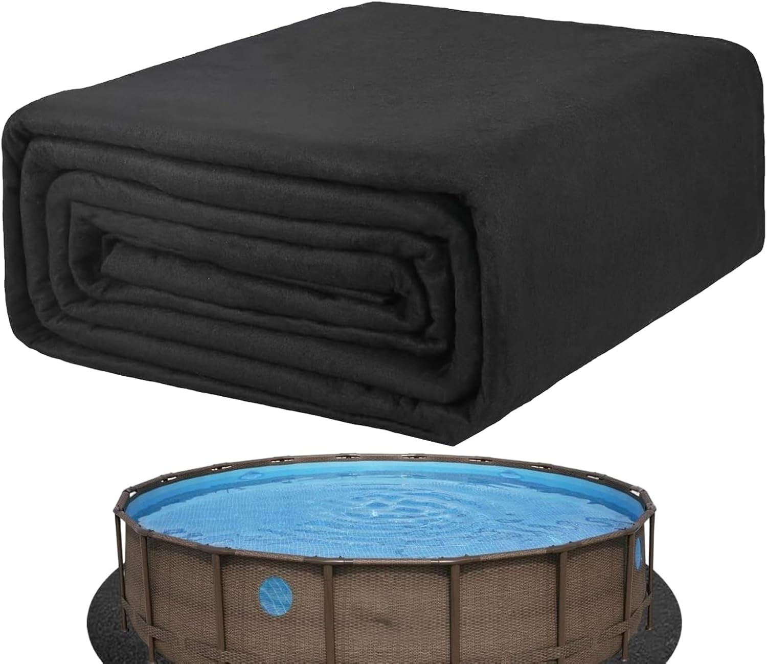 Pool Mats Protective Floor, 2.5/3/3.7/4.6 M Pool Underlay Outdoor, Pool Underlay Round, Pool Floor Protection Mat, Foldable Pool Mats, Floor Protection Mat for Ground Pools, Black