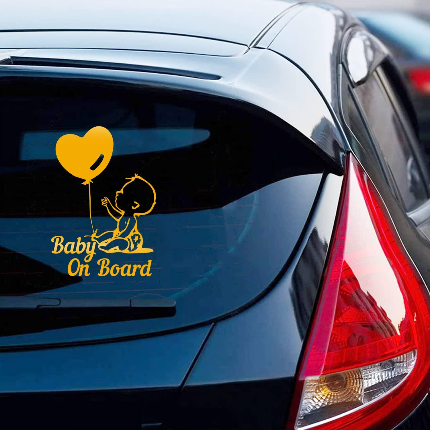 Vesvory 2Pcs Balloon Baby in the Car Stickers, Funny Baby on Board Sticker Baby Safety Sign Die Cut Vinyl Stickers Cute Baby Window Bumpers Car Sticker (Rainbow Blue) image number 2