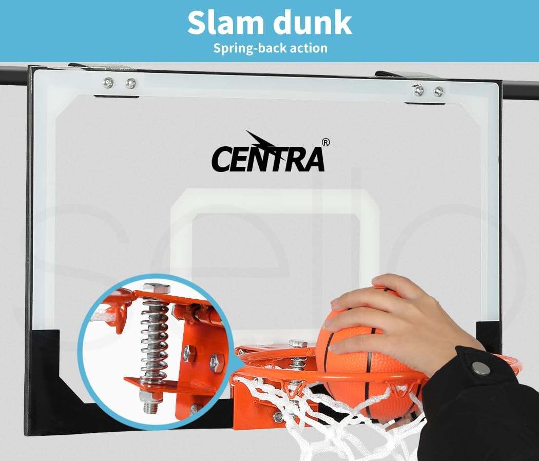 Centra Mini Basketball Hoop for Teens and Adults Indoor Hang Backboard Play Games Home and Office Door & Wall Mounted,Over the Door Basketball Hoop for Ages 8+ image number 5