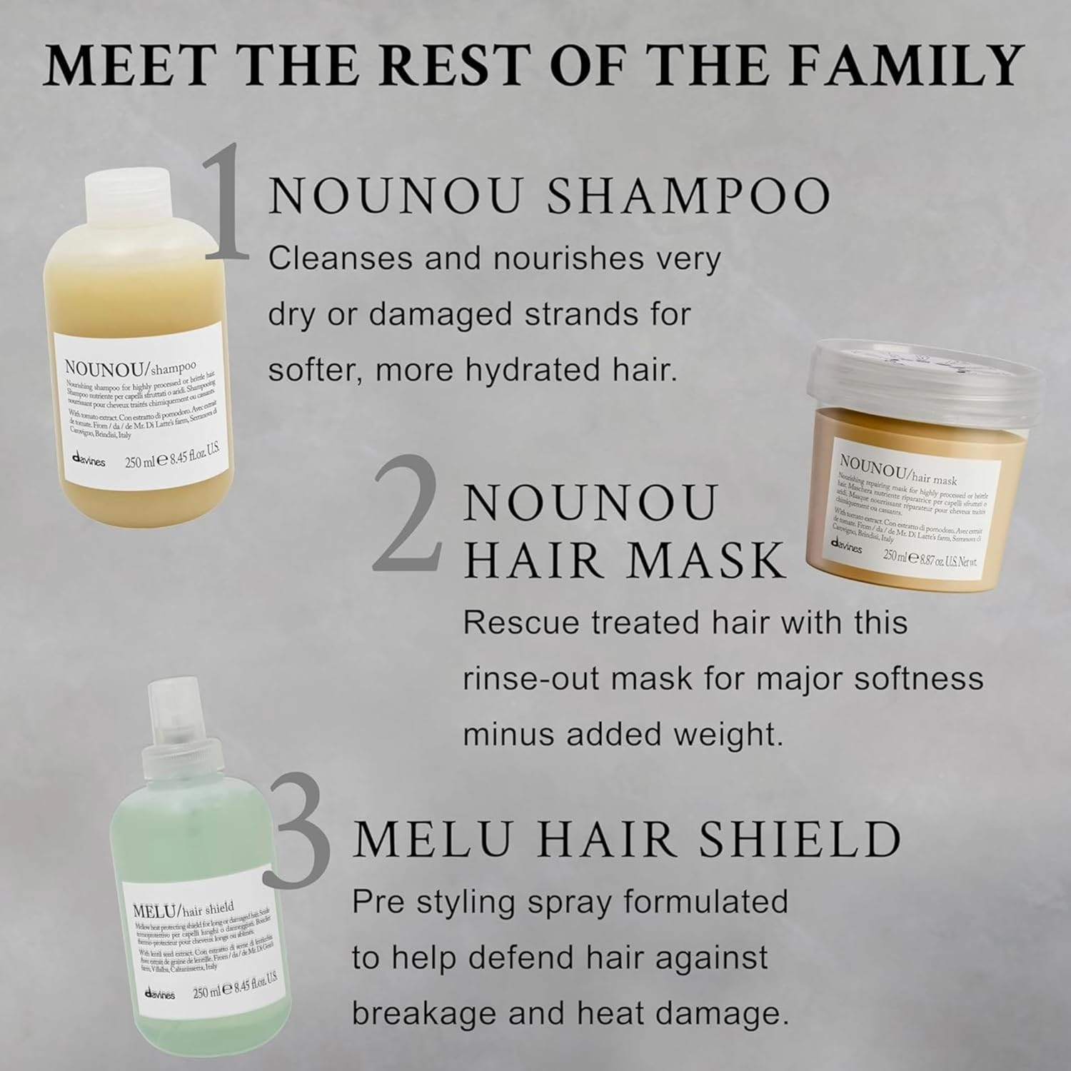 Nounou Nourishing Illuminating Shampoo by Davines for Unisex - 2.5 Oz Shampoo image number 2