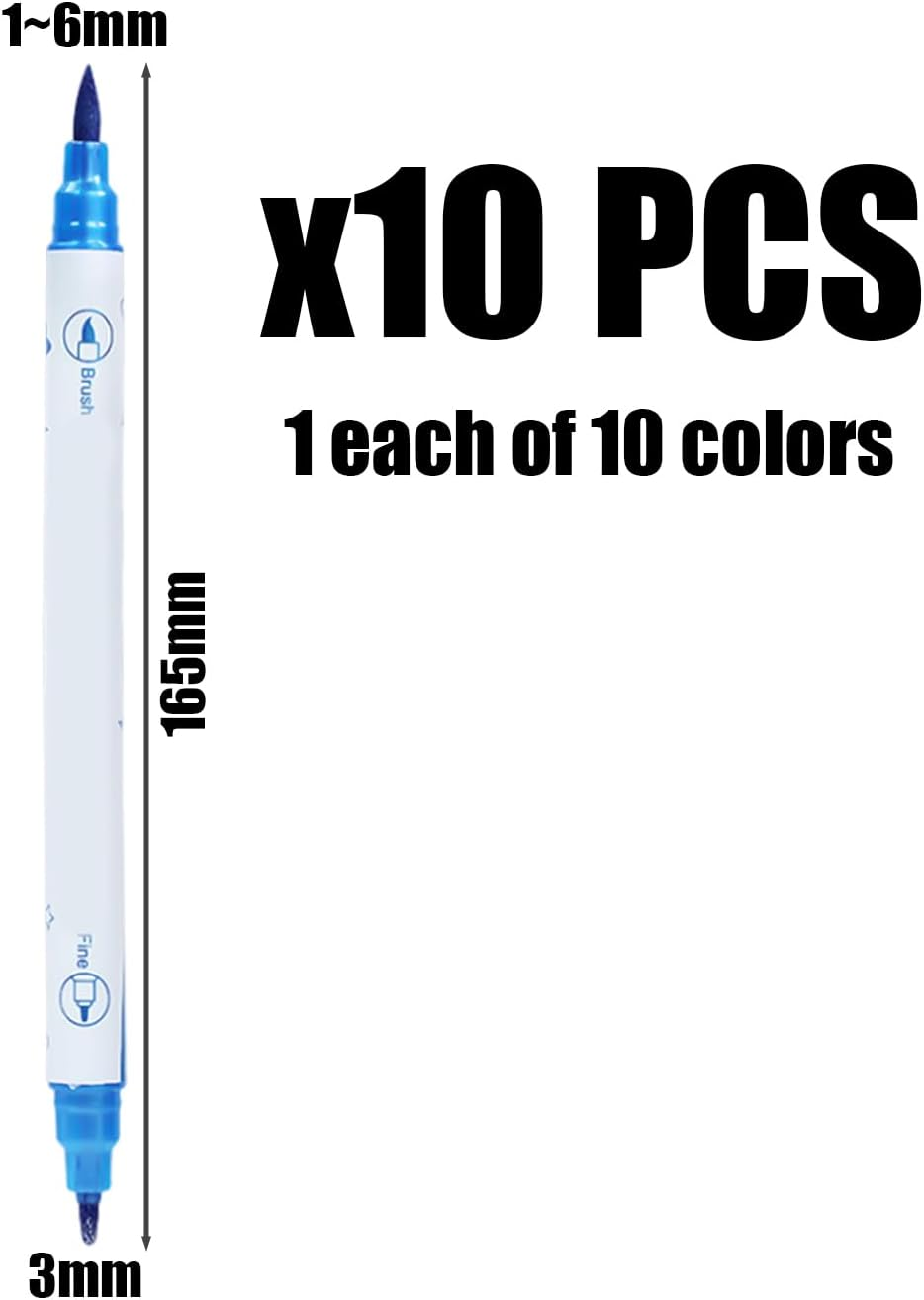 Pack of 10 Double Sided Nail Art Paint Pens, Nail Art Graffiti Pens, Nail Art Tools, Quick Drying Waterproof Paint Pens, DIY Painting Supplies, Nail Art Decoration Pens image number 4