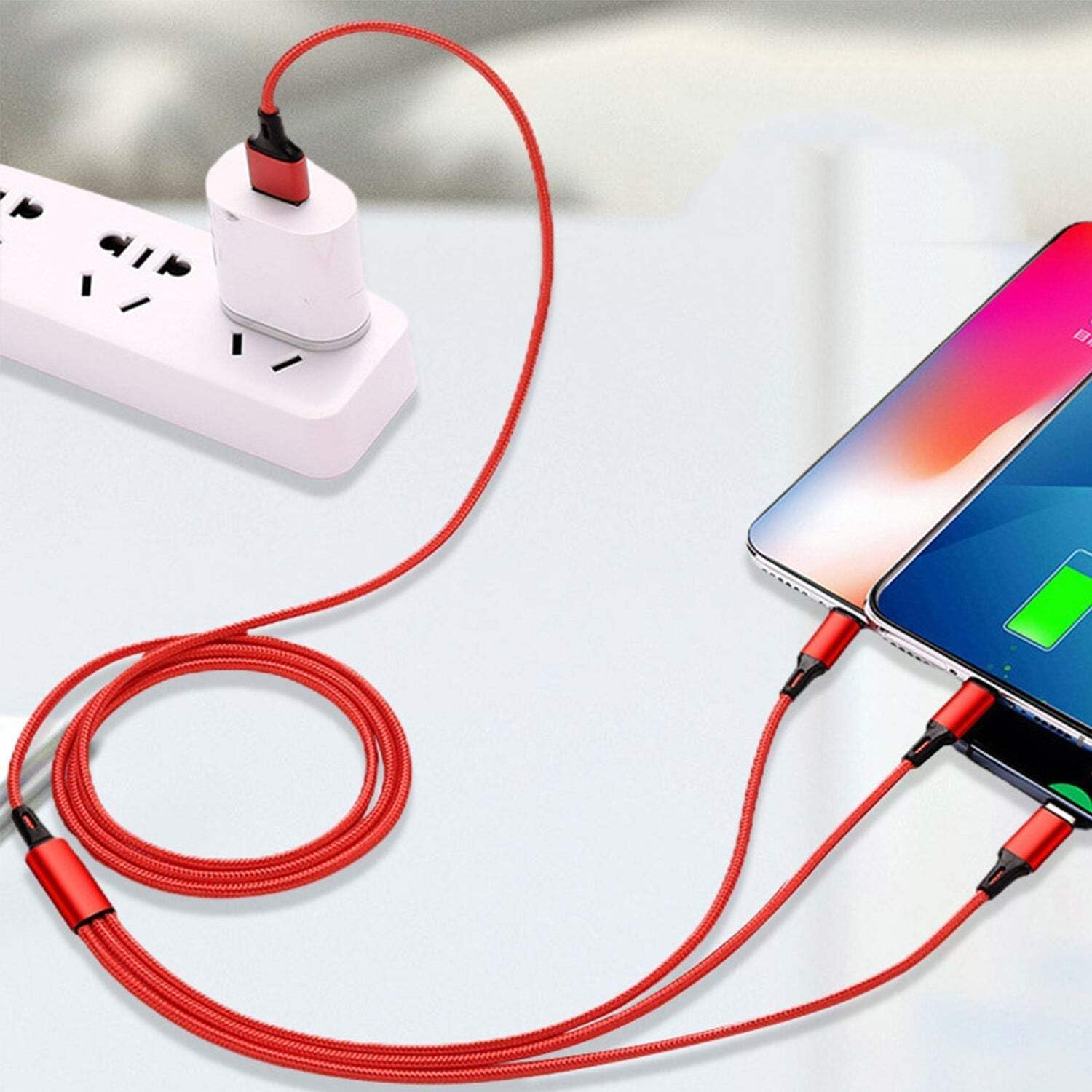 Salesbay Multi Charger 1.2M Cable 3In1 Fast Charging USB Universal Type-C Micro image number 4