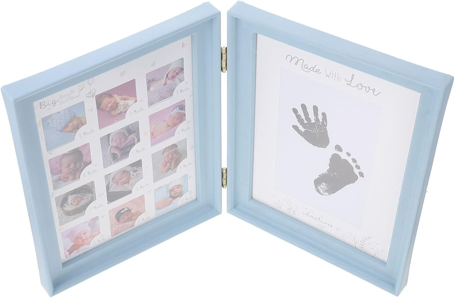 ERINGOGO Growth Photo Frame Desktop Picture Frame Ornament for Newborn Footprint Memories Durable and Safe Keepsake Holder Present for First Birthday