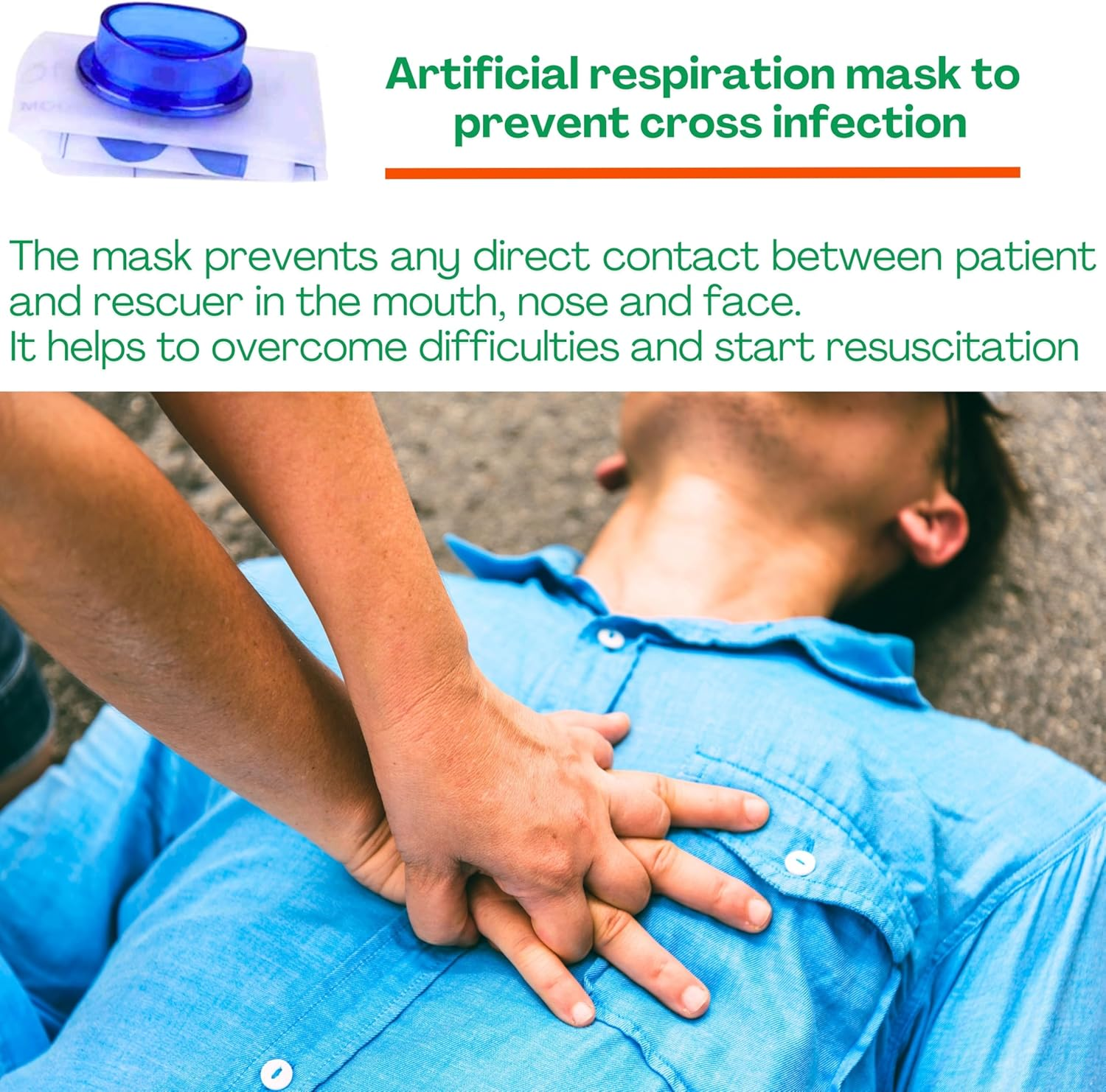 CPR Mask Kit, Mouth to Mask Device, Mouth to Mouth Barrier, CPR Face Shields Pocket Mask, First Aid Resuscitation Training (Set of 4)