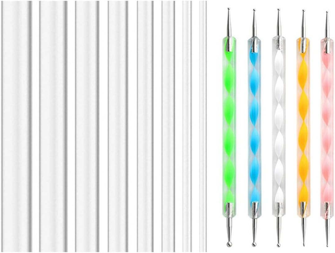 Gorise 13 Pcs Mandala Art Dotting Tools Rock Painting Kit Mandala Ball Stylus Dotting Tools Nail Art Pens Acrylic Rods for DIY Stone Drawing Polymer Clay Pottery Craft image number 1