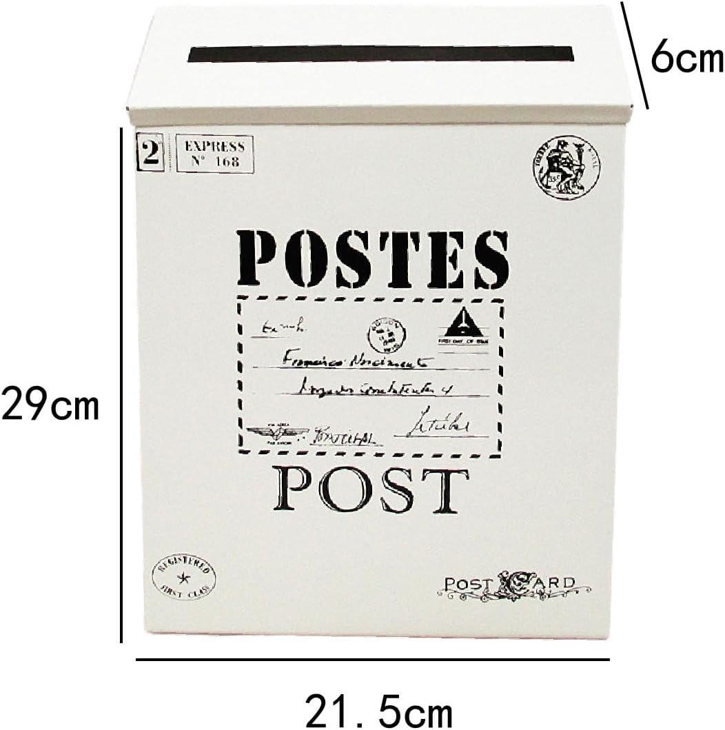 Generic Vintage Wall Mounted Mailbox with Newspaper Slot for Outdoor Use, Beige image number 2