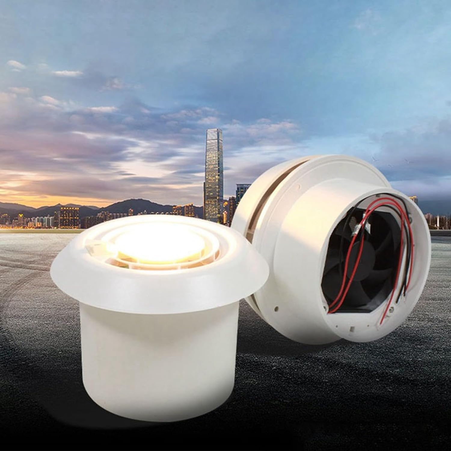 12V RV Roof Ventilation Ceiling Exhaust Fan Air Vent Grille Strong Wind Fan with LED Light for Caravan Trailer image number 5