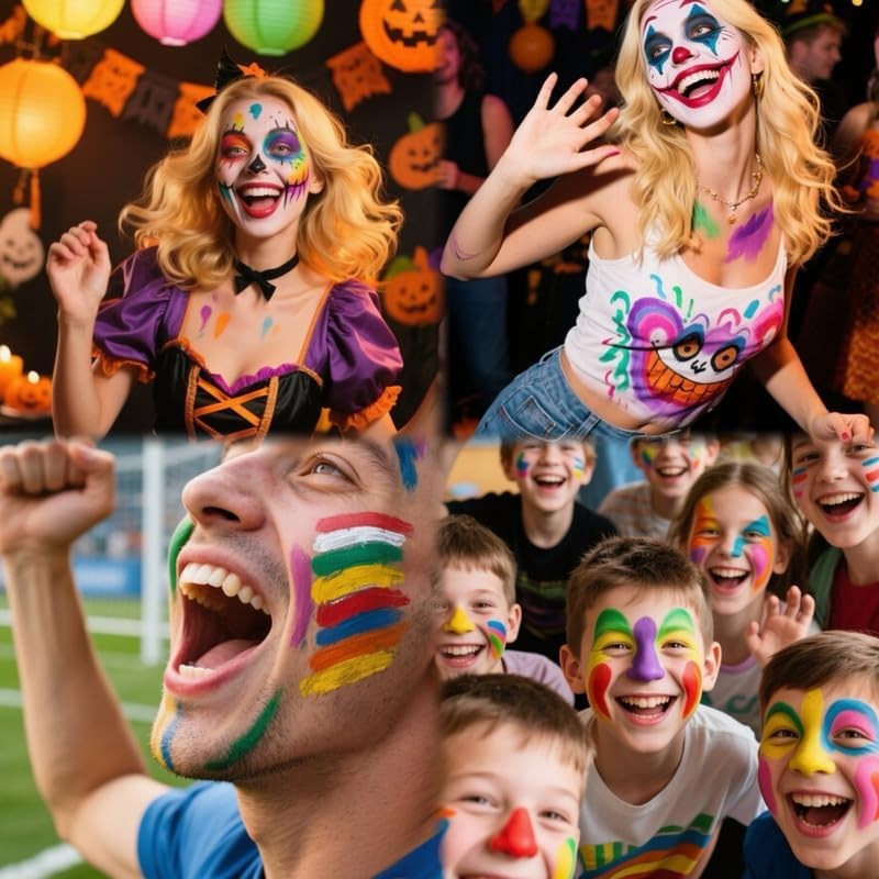 Professional Face & Body Painting Makeup Kit 38 Color . for Halloween Christmas Party Water Based Non Toxic Face Paint Set image number 4