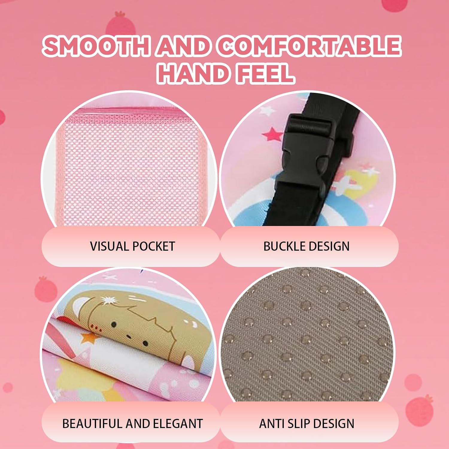 Airplane Travel Bed for Kids Foldable Airplane Bed For77*44Cm Airplane Seat Extender for Travel Waterproof Lightweight Airplane Foot Hammock for All Airplane Seats（Pink） image number 5