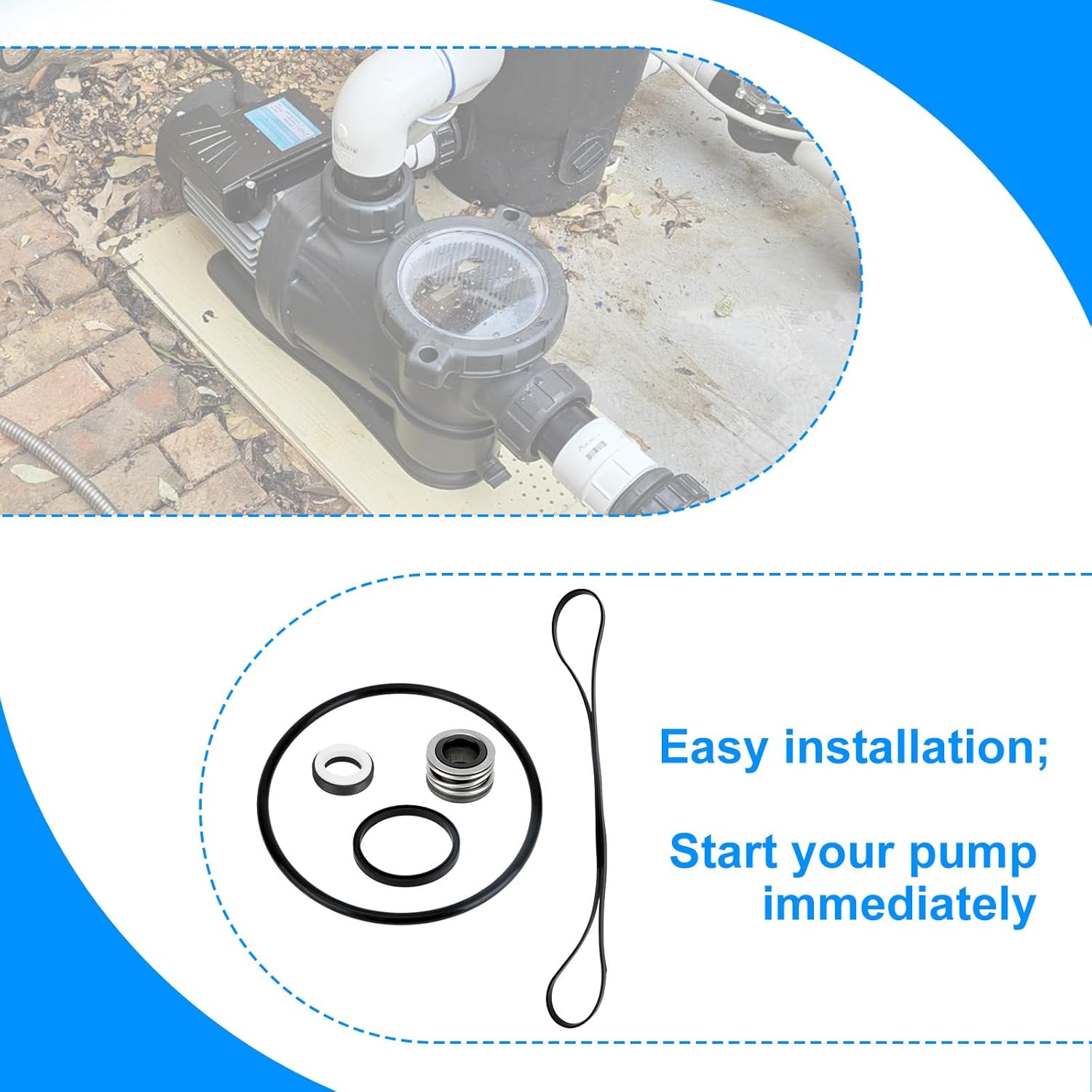 BOXOB Pool Pump Seal & O Ring Kit, Replacement Parts for Hayward Hydramax II SP3000 SP3000X Series Swimming Pool Pump Repair Set Includes Shaft Seal Assembly image number 5