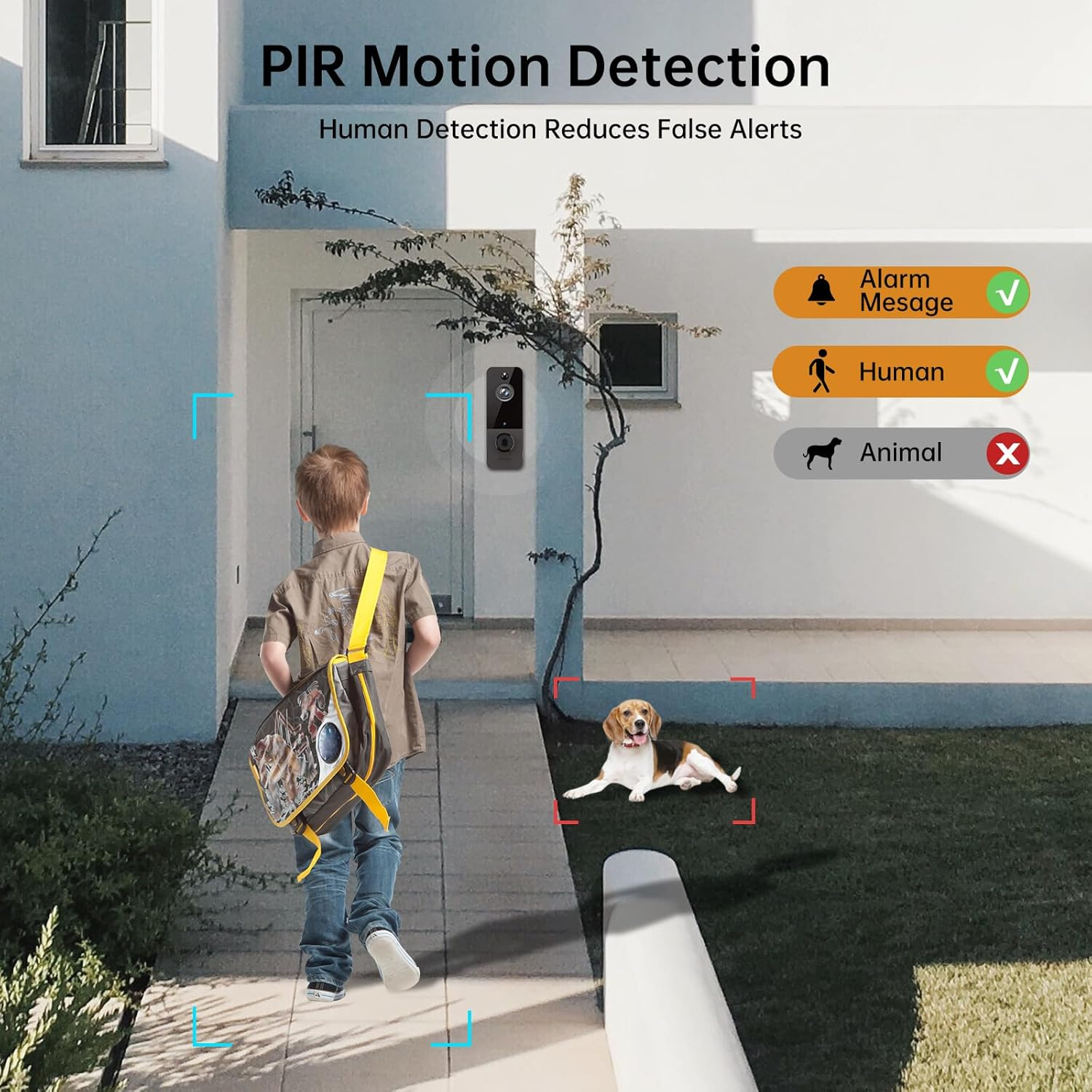 Video Doorbell Camera Wireless with Chime, Video Door Bell with Wide-Angle Lens,Two Way Audio, PIR Motion Detection, Smart Doorbell Works with Night Vision and Cloud Storage