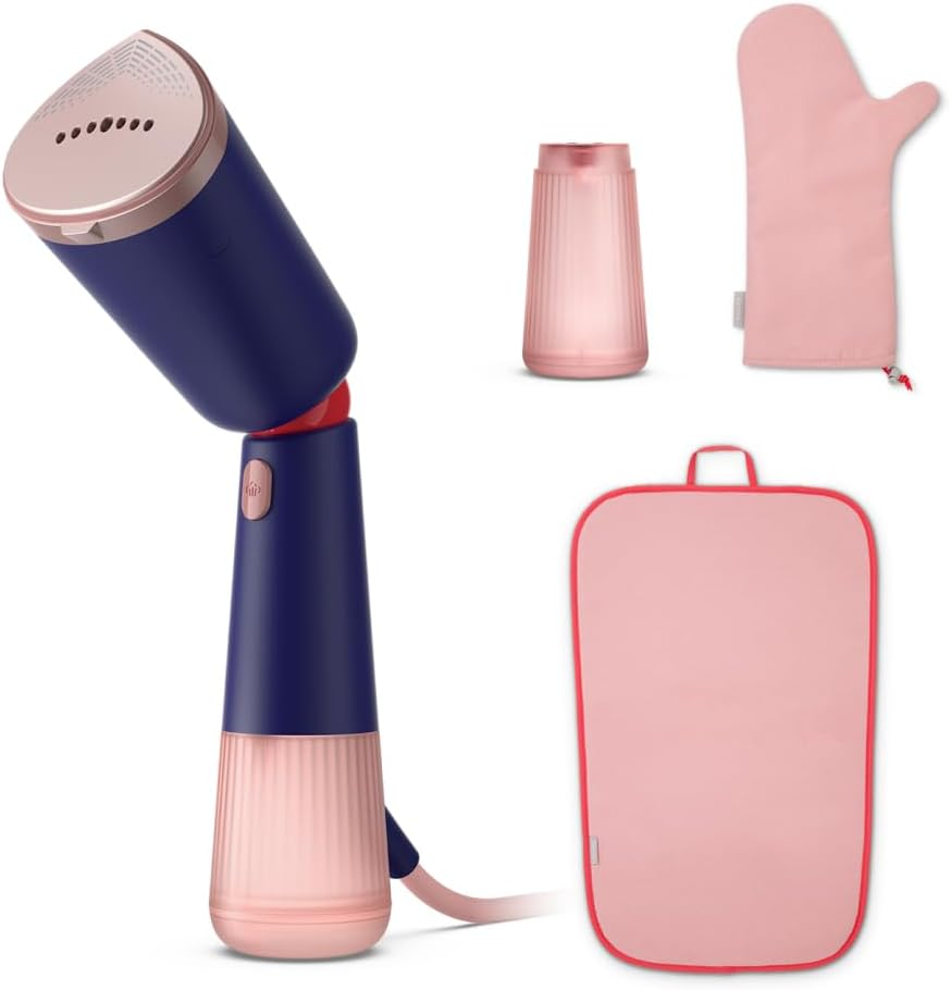 Philips 5000 Series Handheld Steamer - Ready in 35 Seconds, Active Heated Steam Plate, Eco & Max Settings, Steams Vertically and Horizontally, Accessories Included, Celestial Blue (STH5020/20)