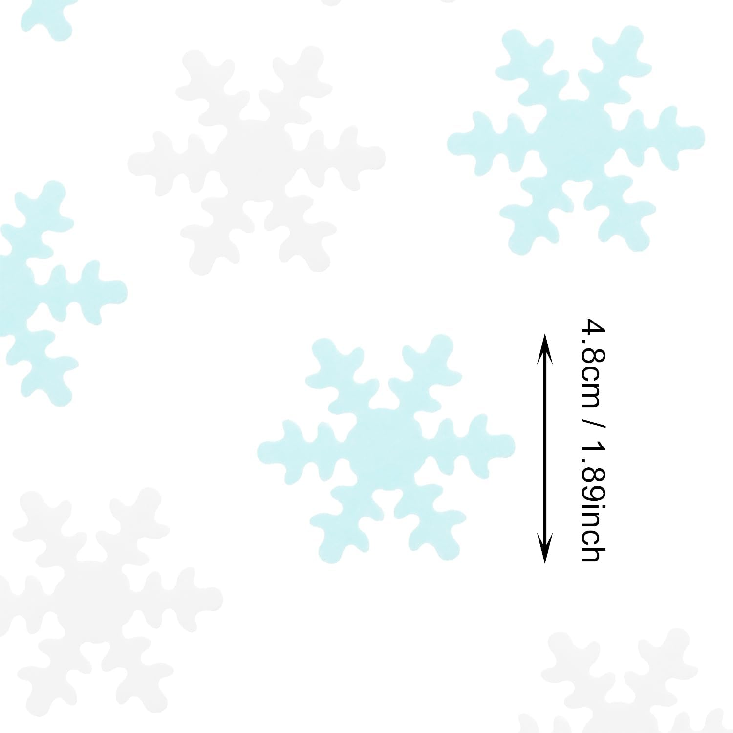 Tupalizy Snowflake Cake Topper Frozen Cupcake Toppers Christmas Cake Decorations Sprinkles for Cake Decorating Winter Snow Theme Xmas Holiday Wedding Birthday Party Supplies,Blue and White,50Pcs image number 3