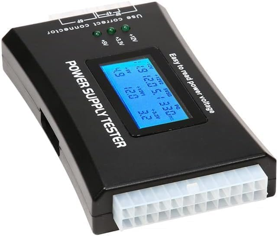 PC Power Supply Diagnostic LCD Computer Testing Device Computer 20/24 4/6/8 Pin Supply Tester for SATA, IDE, HDD, ATX, ITX, Byi Plug image number 3