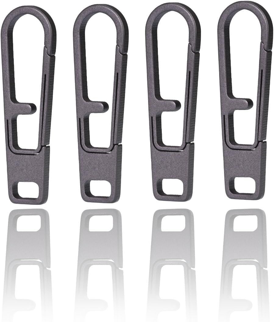 Heavy Duty Titanium Zipper Pull Replacement Set, Durable Zipper Handle Fixer for Backpacks, Luggage, Jackets (Zp1-2Pcs-Gray)