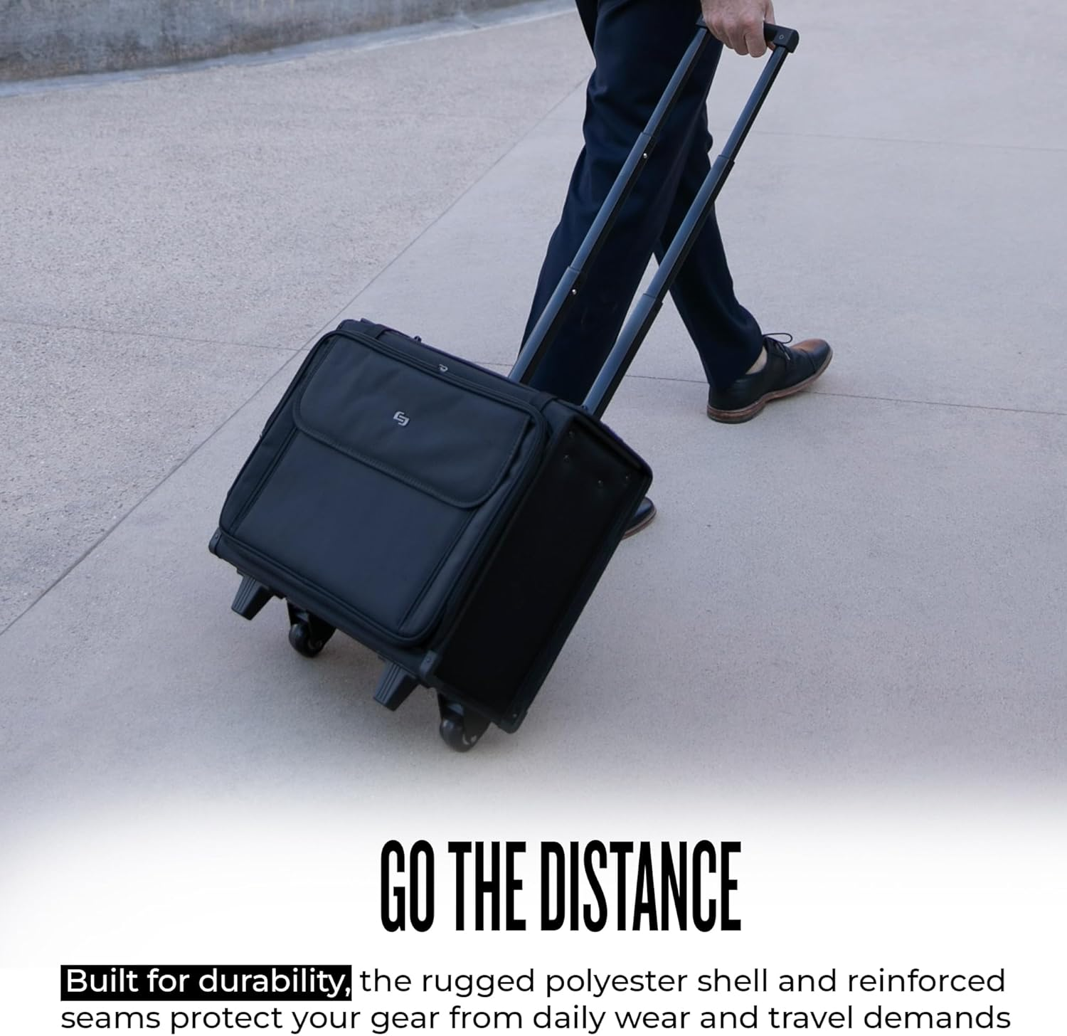 Solo Morgan 17.3 Inch Rolling Laptop Catalog Case with Hanging File System, Black image number 3