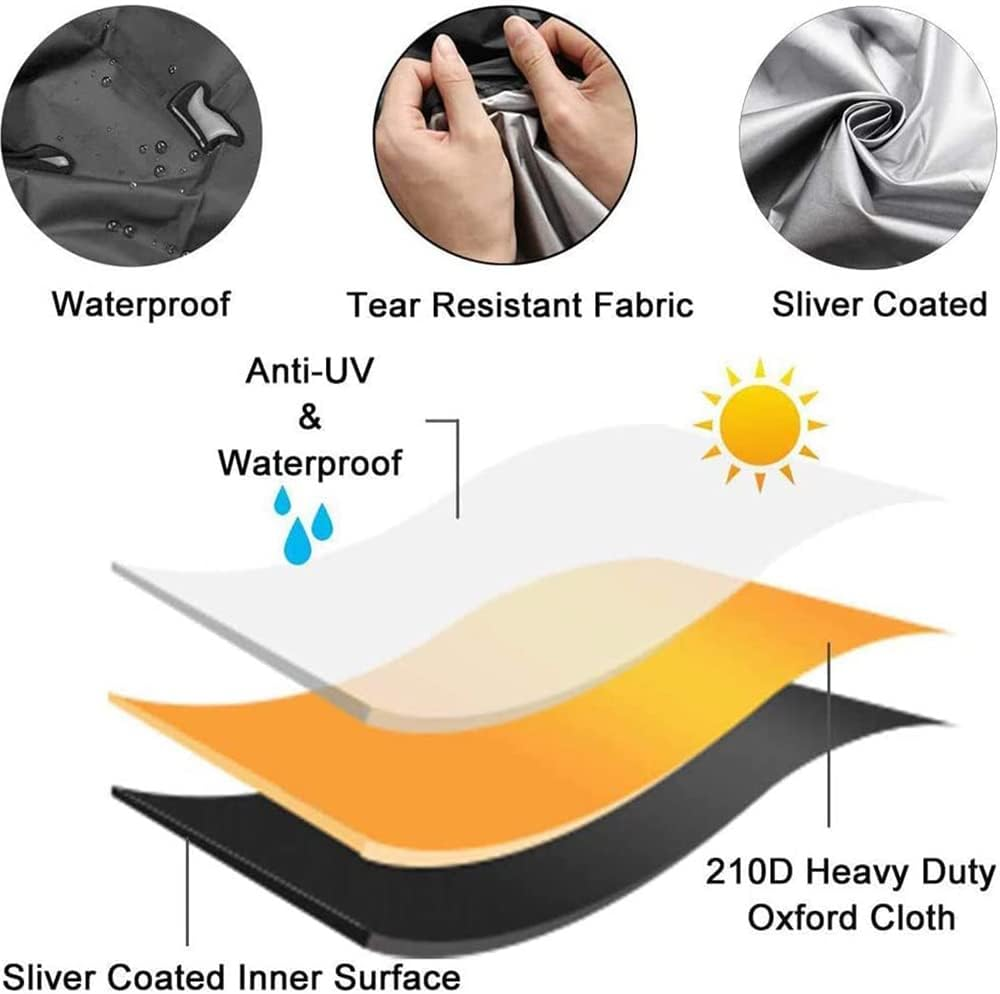 Outdoor Patio Chiminea Cover Skyour Waterproof Durable Wood Burning Chimineas Covers Dustproof Chimney Fire Pit Heater Protector Cover (Black) image number 5