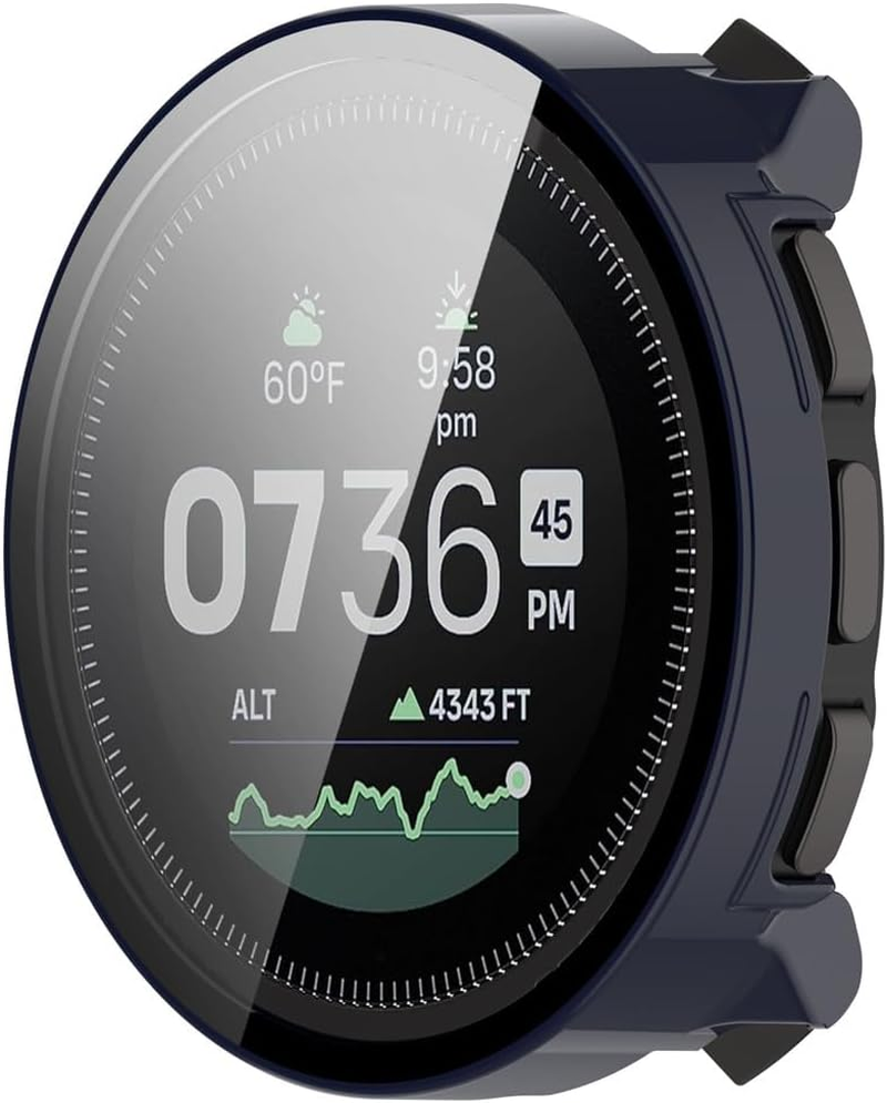 Zohmuly Protective Case Compatible with Suunto Vertical, PC Ultra Thin HD Tempered Glass Scratch-Resistant All-Round Screen Protector for Suunto Vertical Case - Ink Blue image number 5