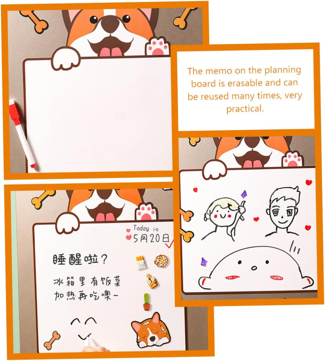 COHEALI Practical Fridge Dry Erase Board Adorable Planning Boards for Fridge Magnetic Planning Home Supply image number 2