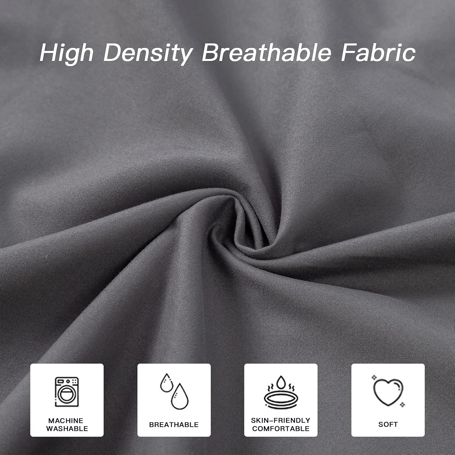 DOWNCOOL Luxury Full Body Pillow Insert with Fiber Cover - Ultra Soft Body Pillow for Sleeping - Breathable Long Bed Pillow Insert, 20"X54"(Grey, with Cover)