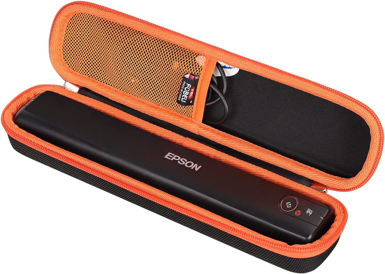 FBLFOBELI EVA Hard Carrying Case Compatible with Epson Workforce ES-50/ES-55R/ ES-60W/ES-65WR/DS-30/DS-70/DS-80W and Epson Rapidreceipt RR-60/70W Portable Document Scanner (Case Only) (Orange)