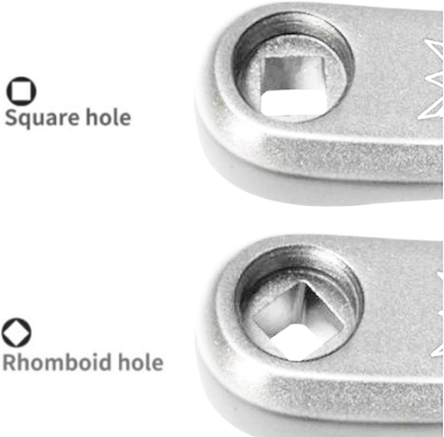 Bicycle Crank Arm, 170Mm Bike Crank Leg Left Aluminum Alloy Single Speed Crankset for Bicycle Mountain Road Bike Bikes Part Bike Crank Leg, Square Rhombic Hole (Sliver2) image number 3