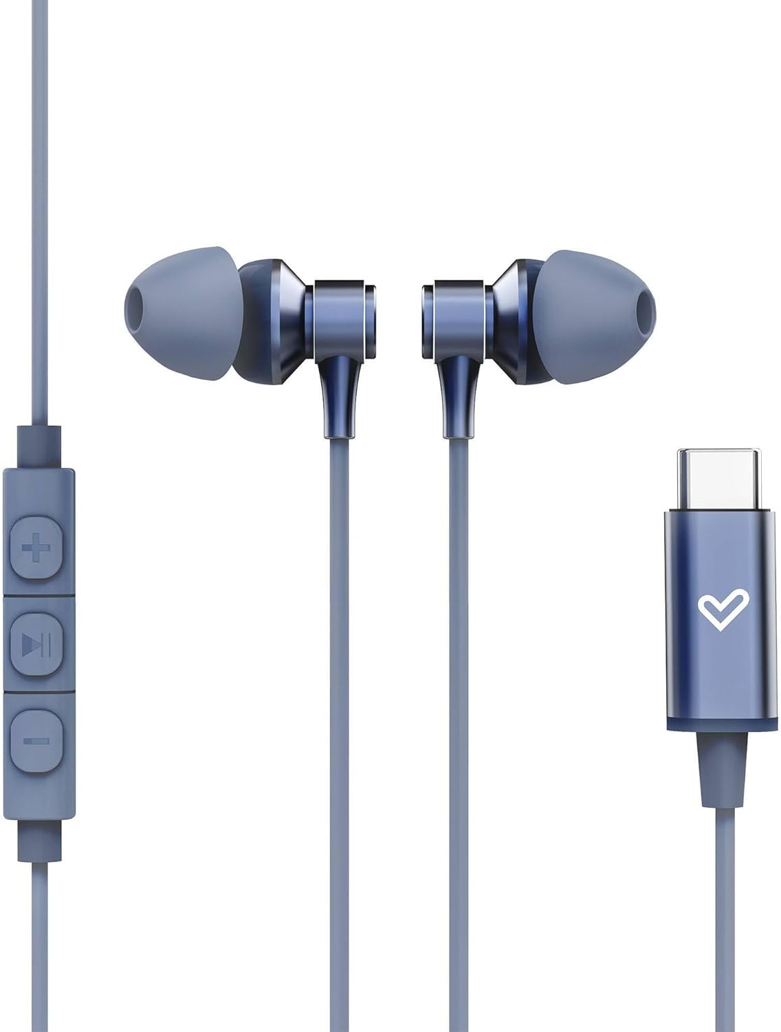 Energy Sistem Metallized Type C In-Ear Headphones with Type-C Connector, Microphone, Volume Control, Aluminium, Recycled Plastic - Blue - Black image number 6