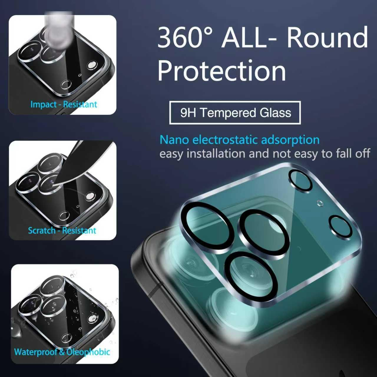 [Auto-Dust Removal] IMBZBK 3 Pack Privacy Screen Protector for Iphone 17 Pro Max [6.9 INCH] anti Spy Private Accessories, Case Friendly Film, Military Grade Tempered Glass 3 Camera Lens Protector image number 5